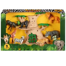 Safari Playset Pack of 9, Zoo